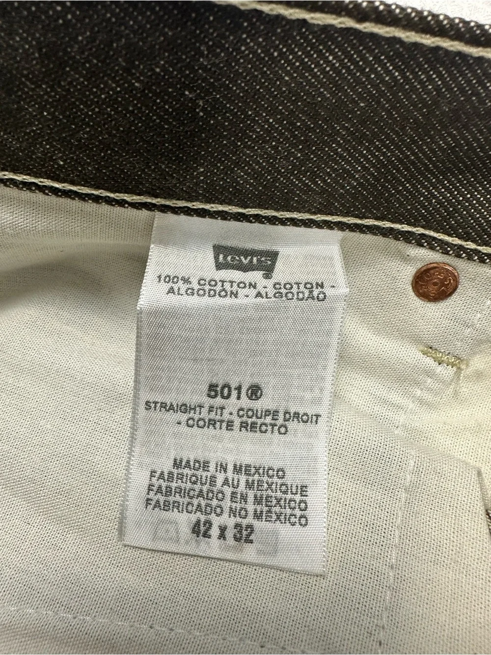 Levi’s 501 men’s 42/32 button fly denim jeans original fit (new)